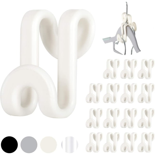 Mini Cascading Hanger Krokar, 70 st Plast Connector Krokar för sammetshängare eller klädhängare, platsbesparande galgar