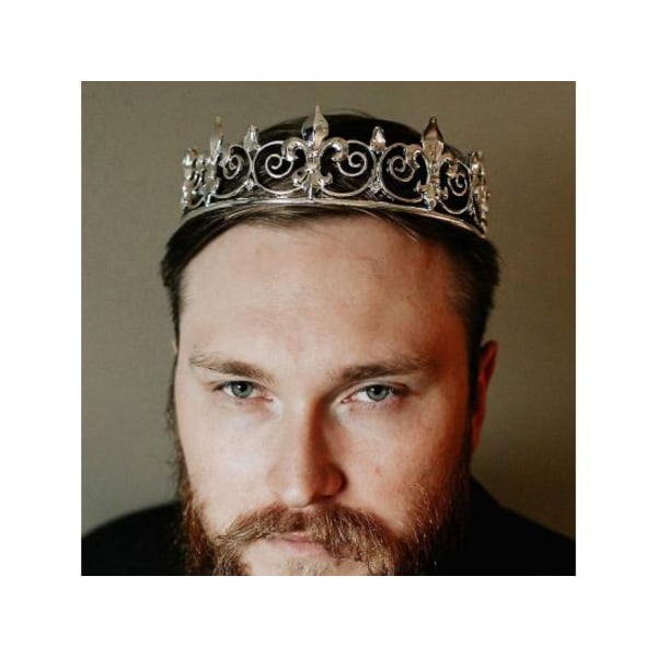 Royal King Crown For Mænd Metal Prins Kroner Og Tiaras sølv