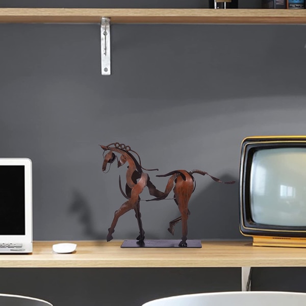 Art Metal Horse Statue Dekor 100% håndlaget moderne hest