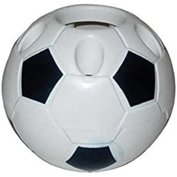 Svart och vit fotbollsformade case, diameter 10,5 cm d