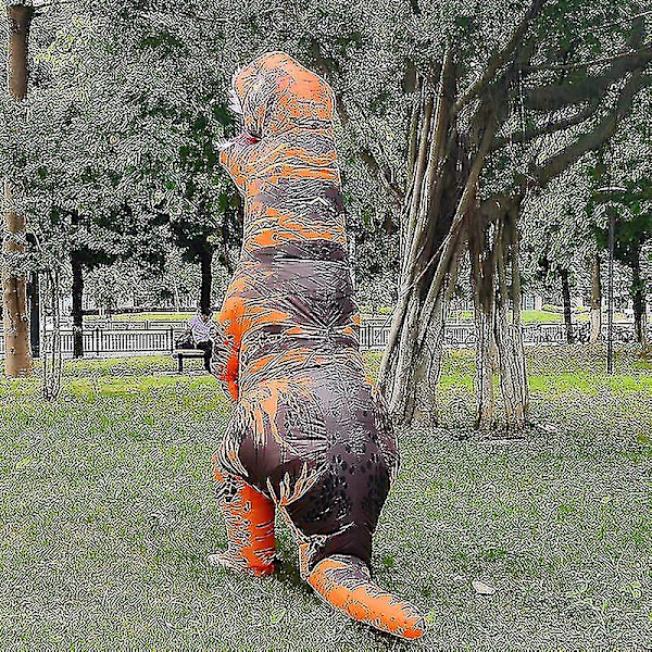 Barn och vuxna dinosaurie uppblåsbar cosplay kostym T-rex anime tecknad film festklänning kostymer Halloween kostym blue