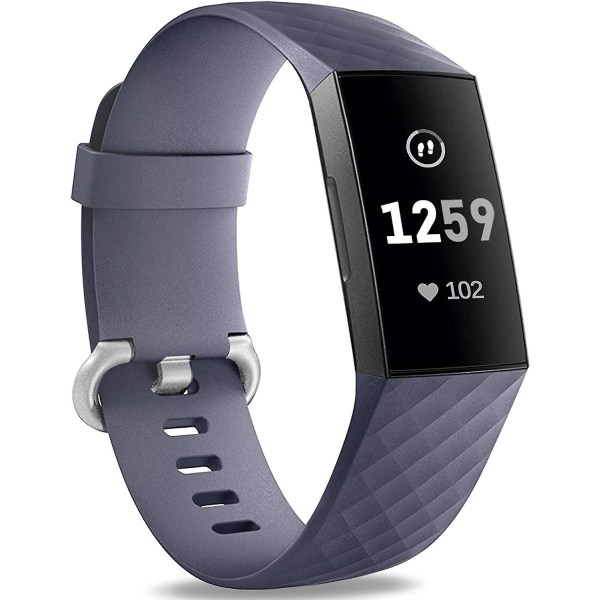 Vattentätt watch Fitness Sportband Käsivarsinauha yhteensopiva Fitbit Charge 4 / Fitbit Charge 3 Se- Multi Sininen Harmaa Blue Gray Large