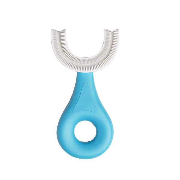 U-formad tandborste för barn, Tandrengöring, Blå