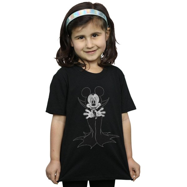 Disney Girls Musse Pigg Dracula bomull T-shirt 7-8 år Svart Black 7-8 Years