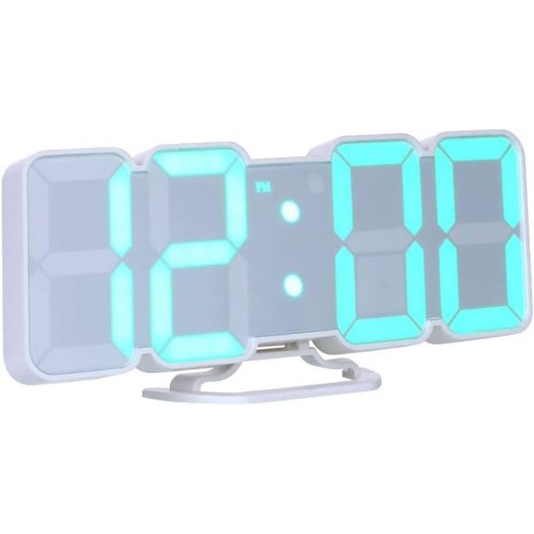 3D LED-väggklocka Elektronisk digital väckarklocka USB trådlös RGB-skärm Väckarklocka Tid/temperatur