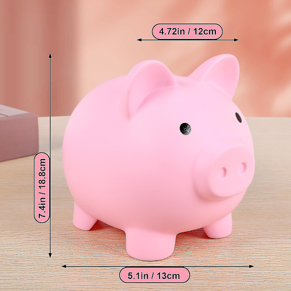 Stor spargris, okrossbar plastbank, myntbank för flickor och pojkar, praktiska presenter till födelsedag (rosa)-XF4-