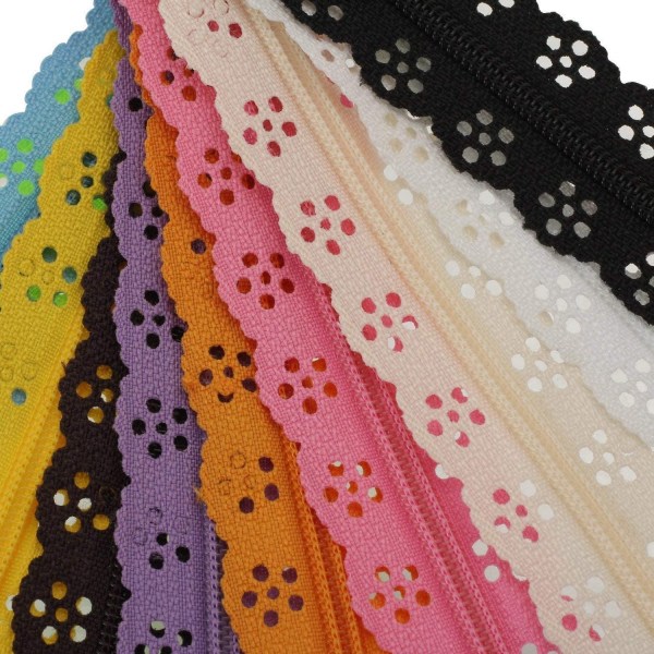 Random Color 20stk 30cm Glidelåser blonder Nylon for å sy kjole