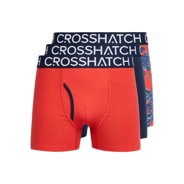 Crosshatch Lynol Boxer for menn (pakke med 3) M Rød Rød M