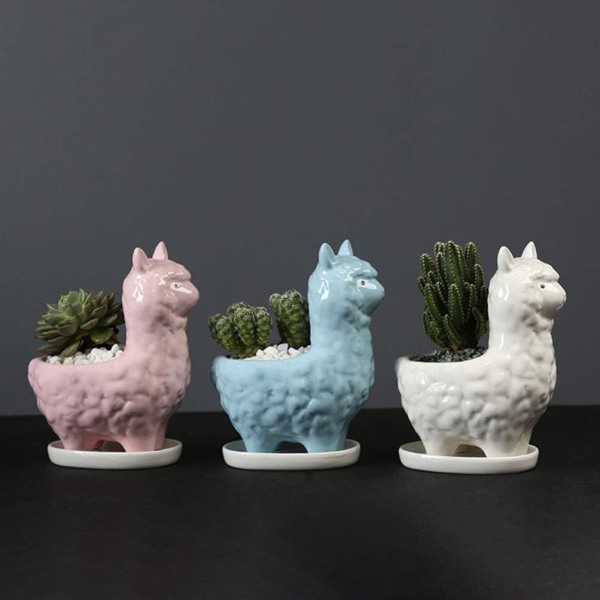 Alpaca Blomkruka Kreativ Succulent Planter Krukor Söta Djur