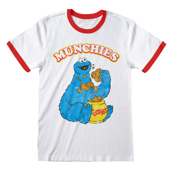 Sesame Street Unisex Vuxen Munchies T-shirt XXL Vit Vit XXL