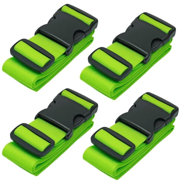 Bagageremmar för resväskor Remväska bälten, 4-pack, grön