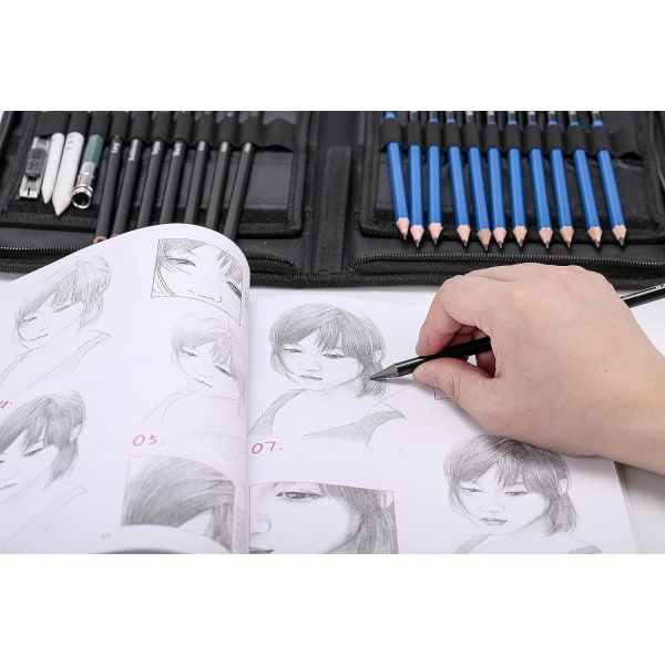 Set Blyertspenna, 33 stycken Charcoal Pencil Sketch Pens Set