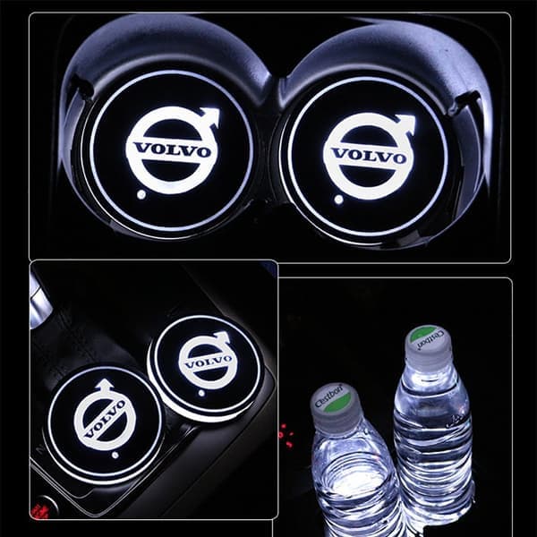 2X Volvo logo LED kopholder bundplade-FF-