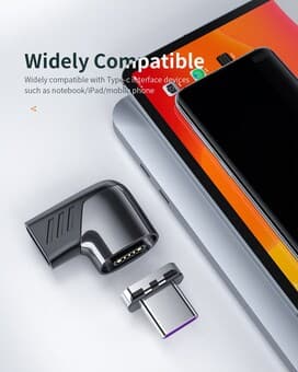 100W/5A Magneettinen USB-C-sovitin nopea lataus musta black