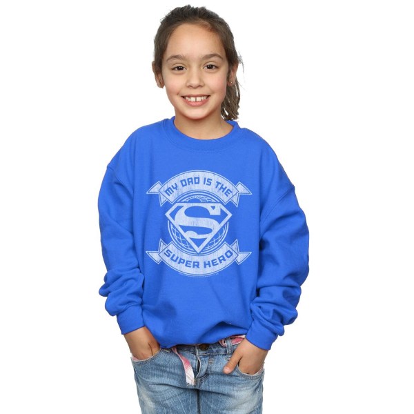 DC Comics Girls Superman My Dad The Superhero Sweatshirt 3-4 Ye Royal Blue 3-4 år