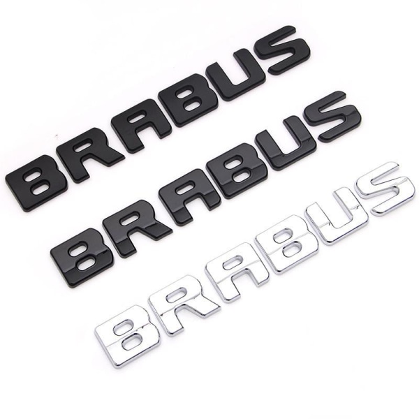 Lämplig för BRABUS namnskylt logotyp märke biletikett klistermärk bright silver