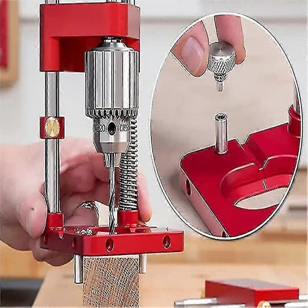Drill Locator Portable Drill Jig Guide Accurate Drill Locator Steel Carpenter Woodworking Tool Model: Black-FF-