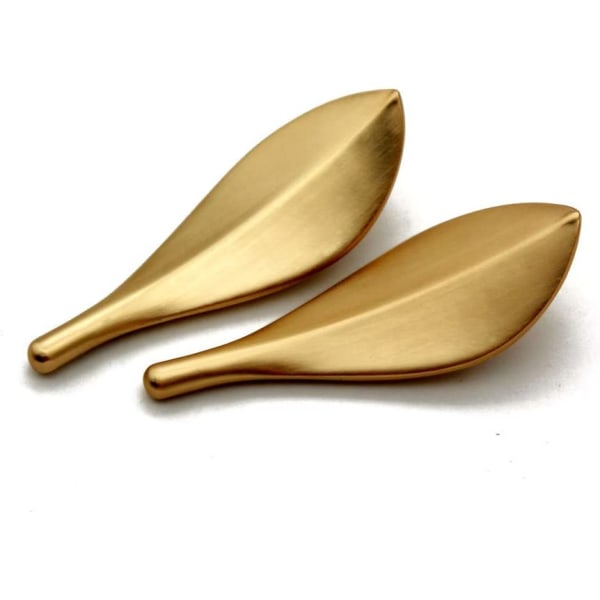 Set med 2 guldblad skåpdörrhandtag - elegant art déco-stil