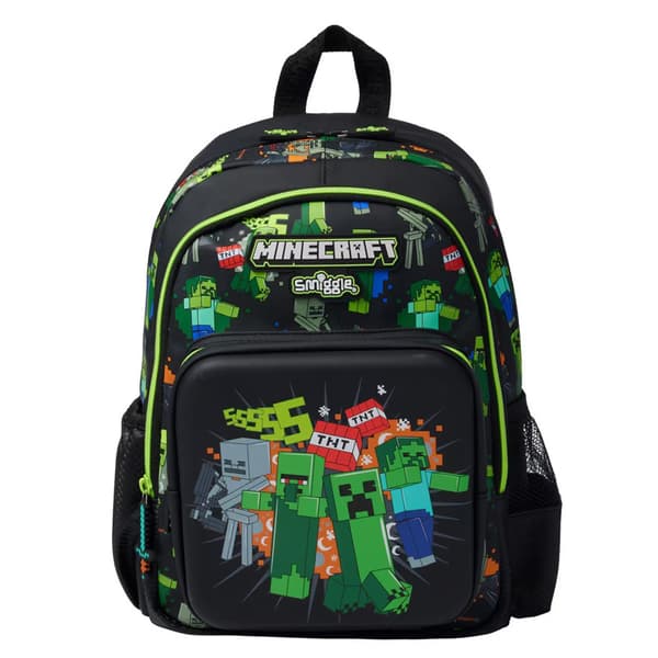 Grøn Minecraft Mellem Stor Rygsæk
