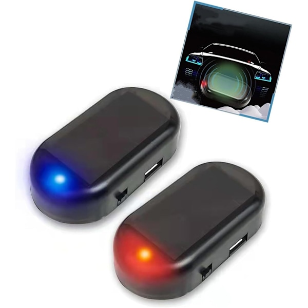 Power Bil LED Falsk Dummy Alarm Advarsel Sikkerhed Tyveri Beskyttelse Blinkende Lys