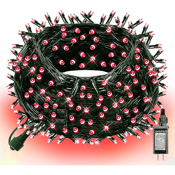 Ljusa 66FT 200 LED Julbelysning, Julbelysningsslingor Anslut Röd Red 200 LED