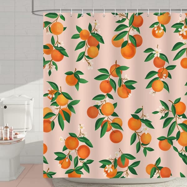 Mögelresistent duschdraperi Vattentät polyester Citronmönster 180x180 cm Yellow