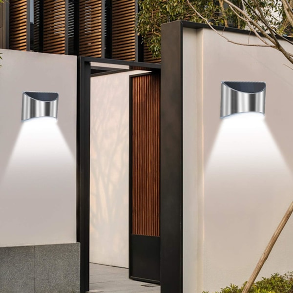 Solcellslampor för utomhus, LED-solcellslampor för vägg, 4-pack