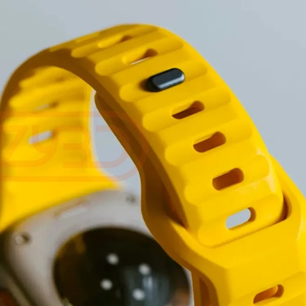 Sportsarmbånd for Apple Watch Ultra 9 8 7 6 SE 5 Myk Silikon Lett Vekt Armbåndsreim for iWatch 38MM 40MM 42MM 44MM 45MM 49MM Racing Yellow