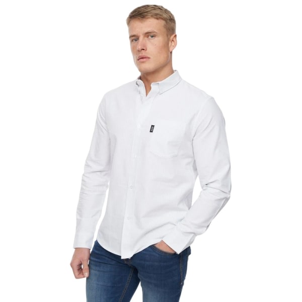 Bewley & Ritch Herre Dewey Stribet Oxford skjorte XL Hvid Hvid XL