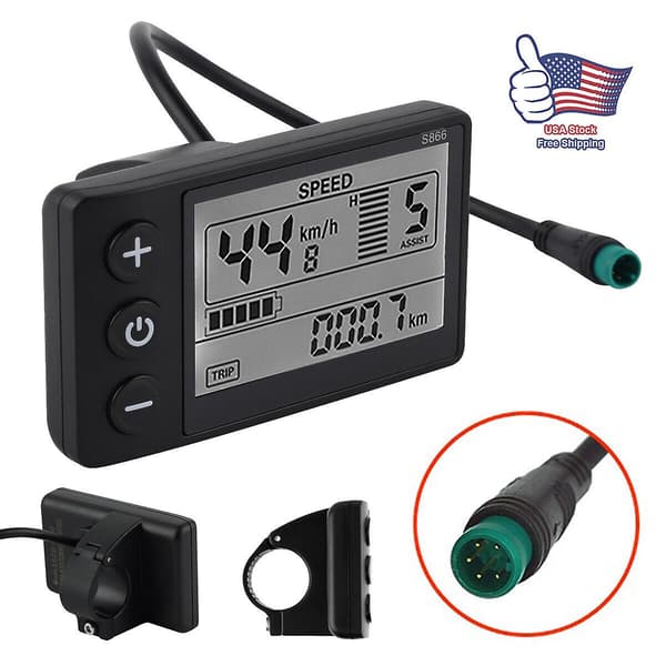 Nytt LCD-display for E-sykkel 24V/36V/48V Display E-sykkel Elsykkel-FF-