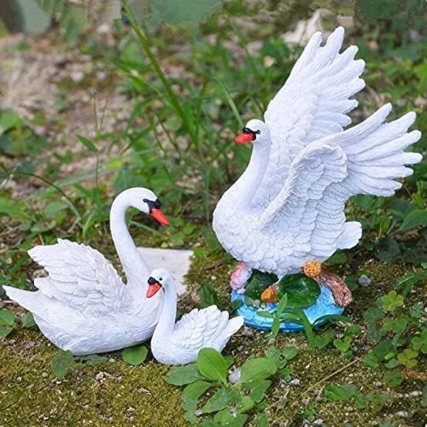 3-osainen miniatyyri satu puutarha Äiti ja lapsi Swan Access