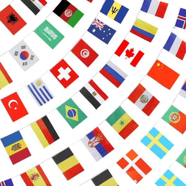 Flagg fra land 25 meter 100 verdensflagg dekorasjoner internasjonalt
