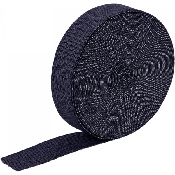 inköpskarta Elastisk bånd for sömnad 2,5 cm 10 m Mörkblå stickad elastisk spole Høy elastisitet for peruker, midjebånd, byxor