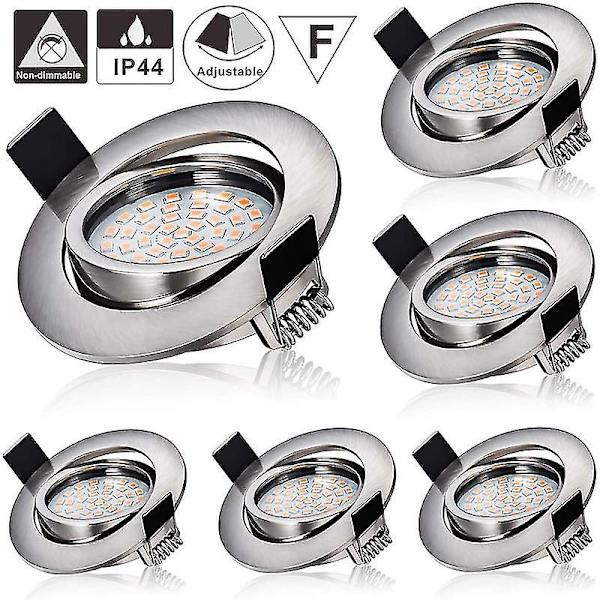 6 kpl 5W LED Upotettu Spot-valo 3000K Lämmin valkoinen 230V, 55mm-XF3-