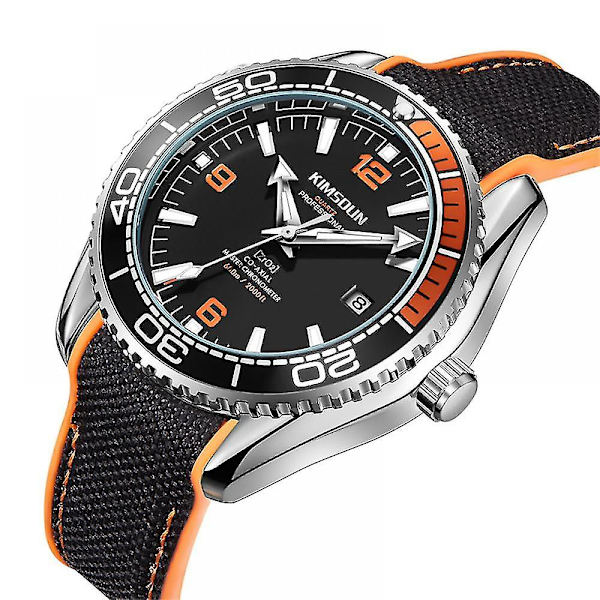 Automatisk mekanisk herreklokke i rustfritt stål Nh35 urverk, safirglass, nylon, merke Elegant Watch