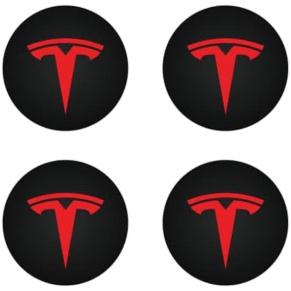 Hjulnavkapslar Cover (4st) til KAVANIC Tesla Model Y Model 3 Modifiering Cover (svart/mattsvart) Red / Matte Black