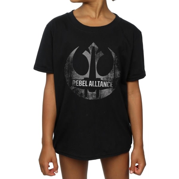 Star Wars Girls Rogue One Rebel Alliance X-Wing T-paita puuvillaa, musta 5-6 vuotta
