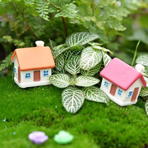 3-pack Mini House Miniatyr Ornament Kit, Miniatyr Ornament för Dockhus dekoration Saga trädgård växt dekoration