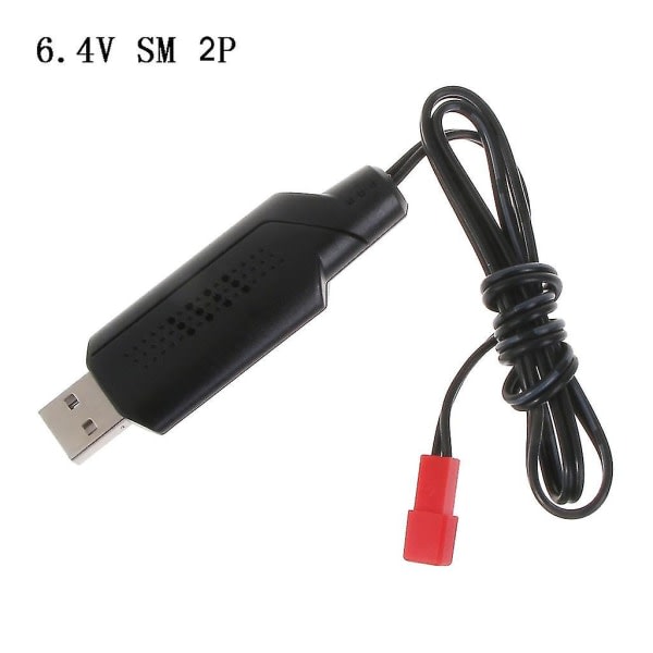 Kompatibel-6,4v/7,4v-oplader Li-ion-batteri Sm-3p Rc-legetøj Fjernbetjeningslegetøj Sm3p bærbar USB-oplader [DB] 6,4V