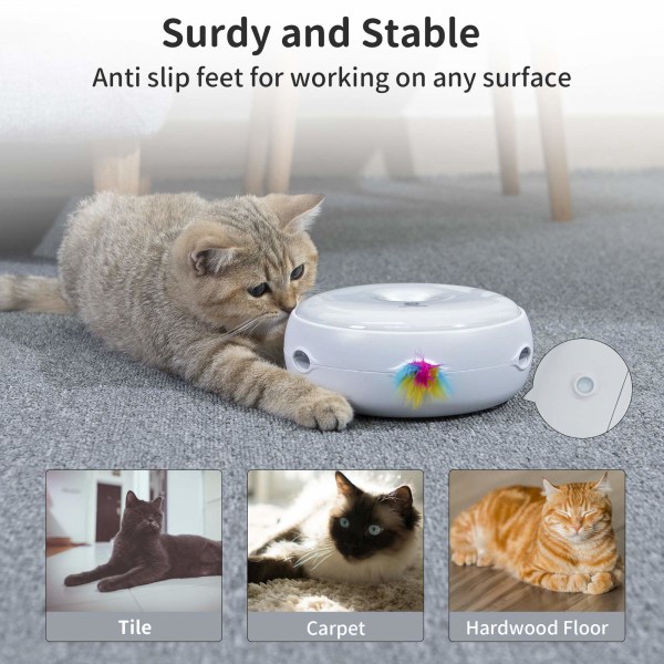 Smart Cat Toy for Feathered Cat, Silent Version Interactive