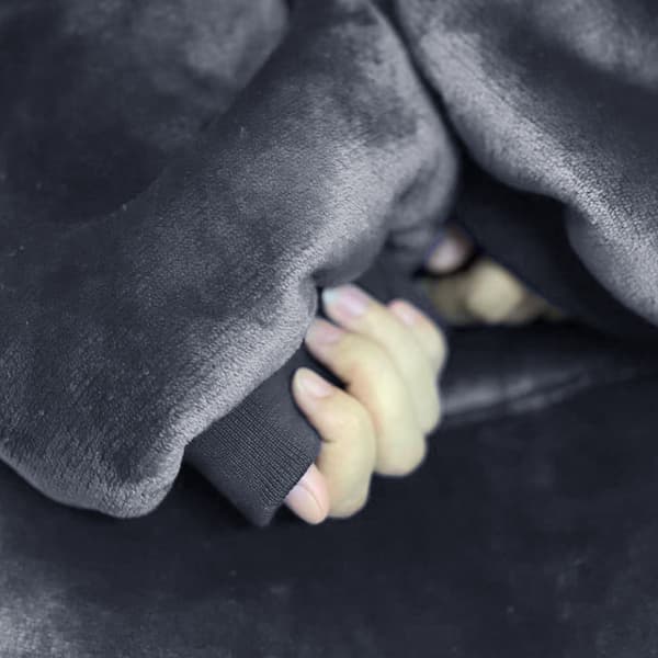 Oversized hettegenserteppe, bærbart hettegenserteppe-FF- grey