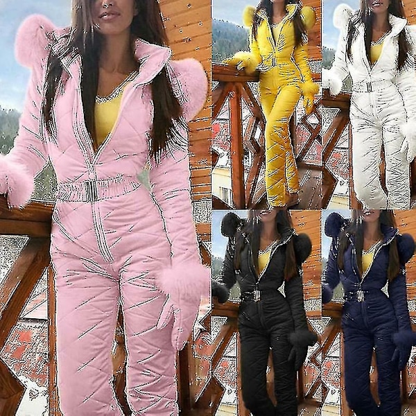 Vintervarma Skidkläder för Kvinnor - Vattentät Jumpsuit för Utomhussporter - Xin Rosa Pink M