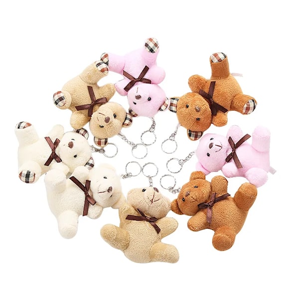 Plysjbjørn fluga Teddy Bear Plysj nallebjørn dukke henge beige galler beige