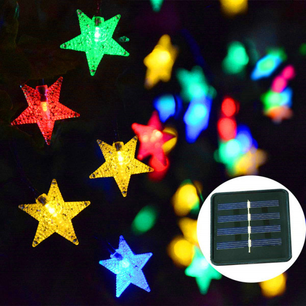LED String Lights Solar Retro Lampa Trädgård Fairy Ball hanger