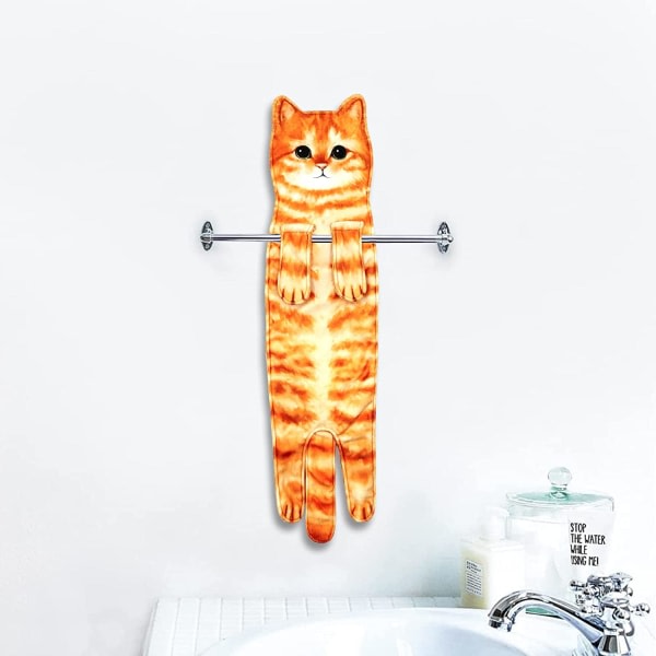 Kattehåndklæder til badeværelseskøkken - Sødt kattehåndklæde