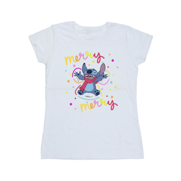 Disney Dam/Dam Lilo & Stitch Merry Rainbow bomull T-shirt Vit L