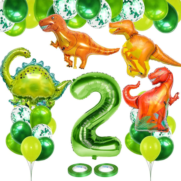 4. syntymäpäivä Dino-ilmapallot, 100 cm jättiläinen numeroilmapallo 4, Bi