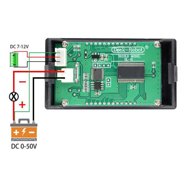 LCD-digitaalinen volttimittari ampeerimittari jännite virta teho 50V 50V 5A