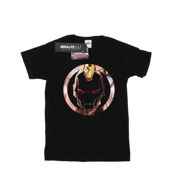 Marvel Girls Iron Man Montage Symbol puuvillainen T-paita 7-8 vuotta B Musta 7-8 vuotta