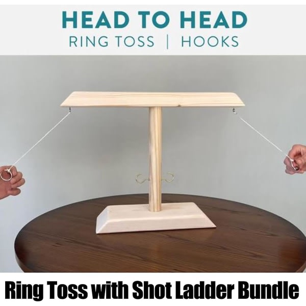 Ring Toss -peli Craggy Hook Games - Käsintehty puinen Toss Shot Ladder set (C)